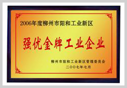 2007年，柳州富達榮獲“強優(yōu)金牌工業(yè)企業(yè)”稱號